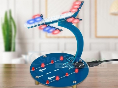 Soldering Practice Kit, DIY 3D Airplane Soldering Project with Flashing LED Lights, Aircraft Electronics Soldering Learning Kit for High School Colleage Education and Desktop Decoration